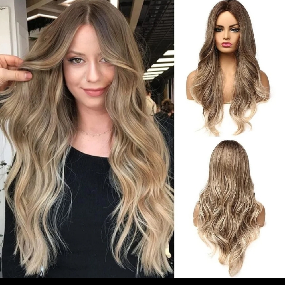 Brown to blonde Ombre long wig